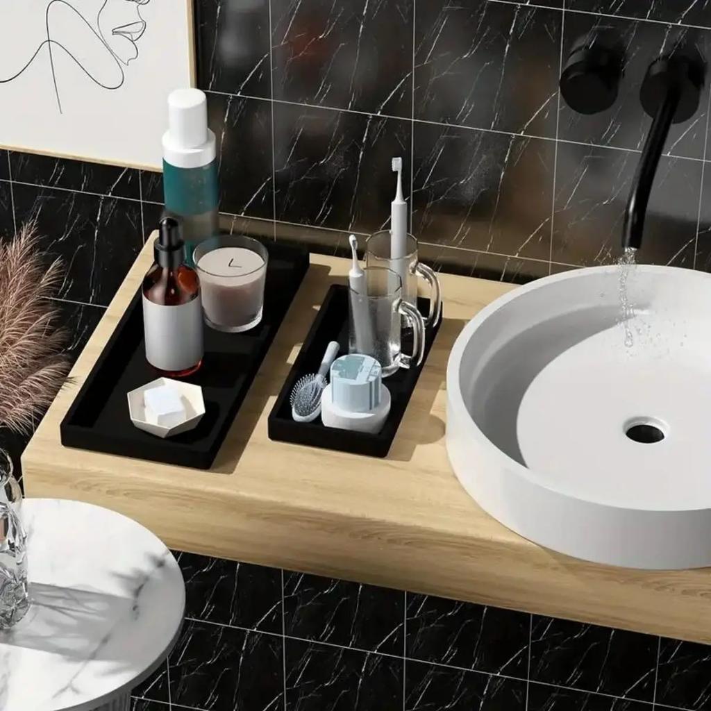 A multifunctional bathroom countertop storage tray, hand sanitizer shampoo display tray, jewelry display tray