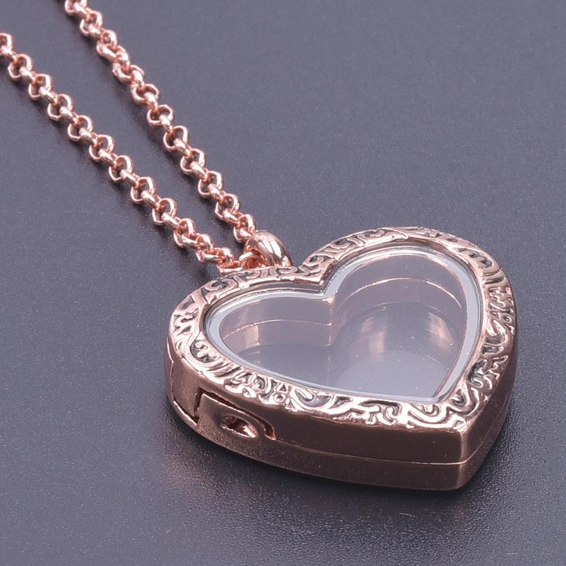 1Pc Round Heart Glass Cremation Urn Locket Pendant Necklaces For Ashes Mix Geometric Memory Floating Relicario Collares Jewelry