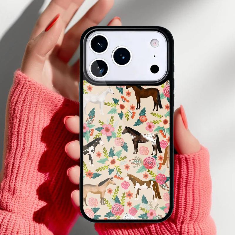 Pferd Pony Bemalte Handyhülle für iPhone 17 16 15 14 13 Pro Max Rückseite für 12 11 Pro Hülle