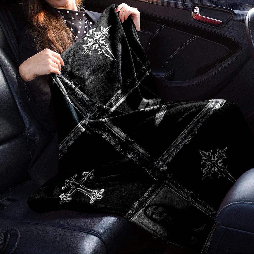 Gothic Portraits Symbols Blanket Soft Throw Blanket For Home Bedroom Bed Sofa Travel Office Solid Christmas Blanket