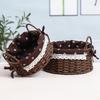 Woven Desktop Storage Basket for Cosmetics, Snacks, Keys, and Books
