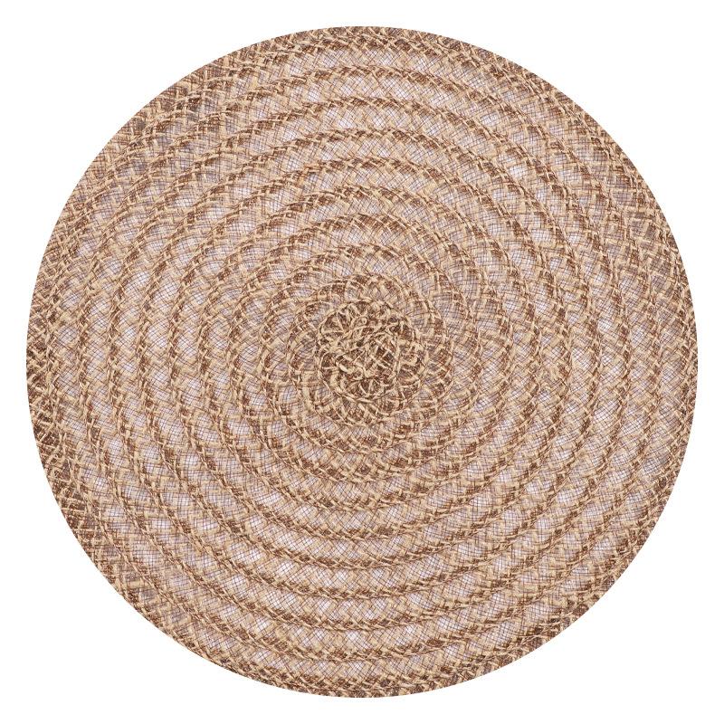 Jute Woven Round Plate Tabletop Heat Insulation Pad, Table Decoration, Western Placemats, Pot Pads, High Temperature Resistant