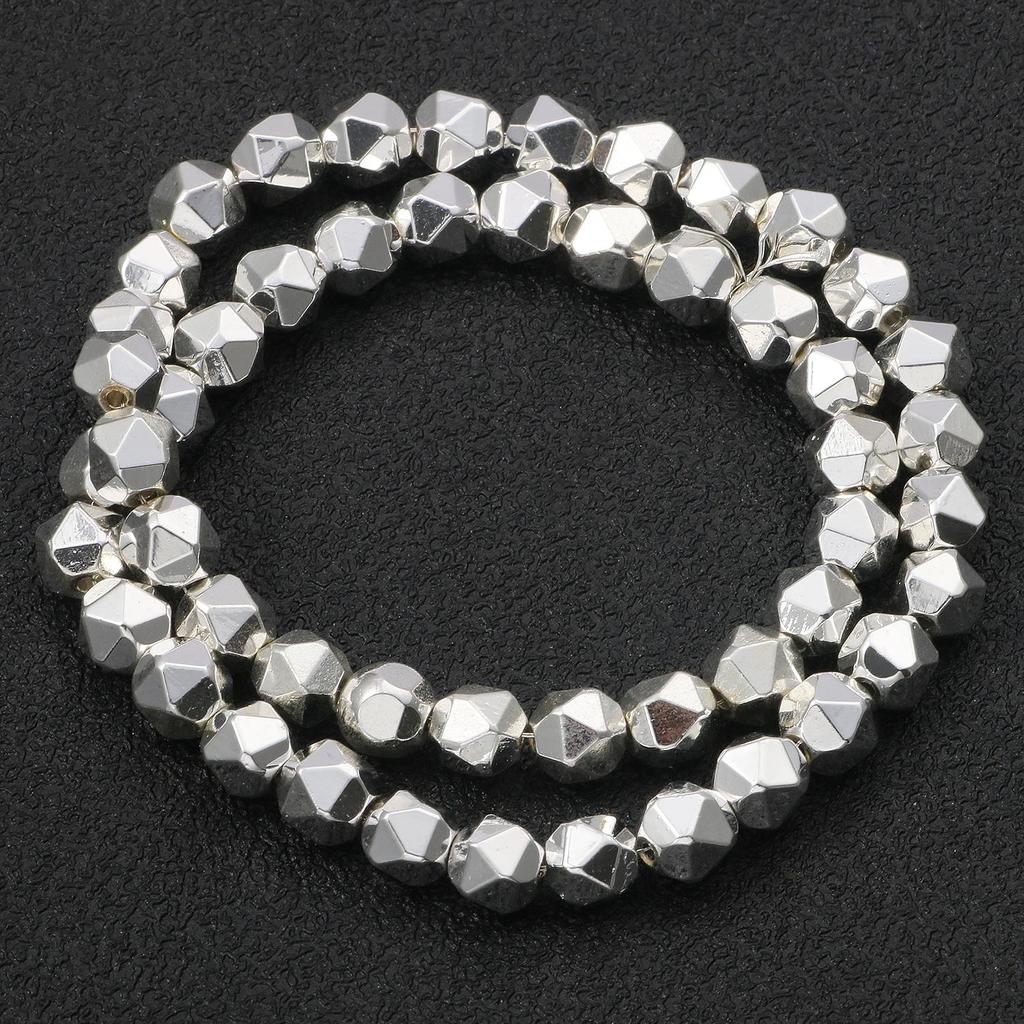 45 Style Natural Stone Silver Color Hematite Beads Heart Square Round Spacer Beads for Jewelry Making Diy Bracelet Necklace 15''