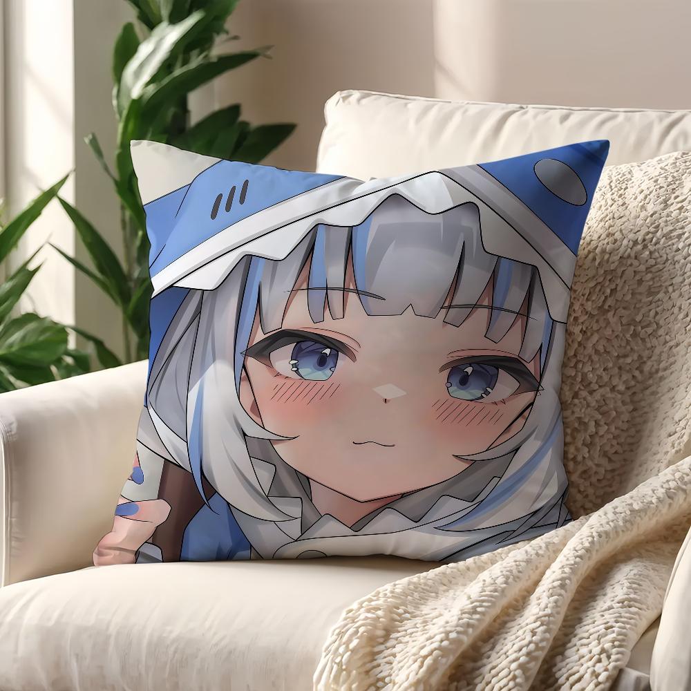 Virtual Singer Gawr Gura cushion cover For Pillow Printing Sofa Decoration Home Car Room Coffee Shop Office Nordic Simplicity 30cmx30cm