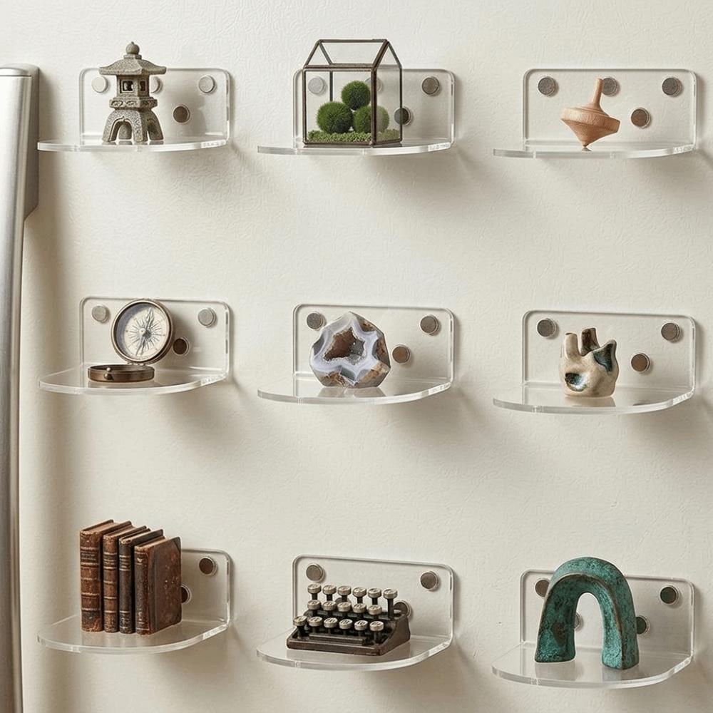 5 pcs Magnetic Acrylic Figure Stand Self-Adhesive Dolls Stand Shelf For Dolls