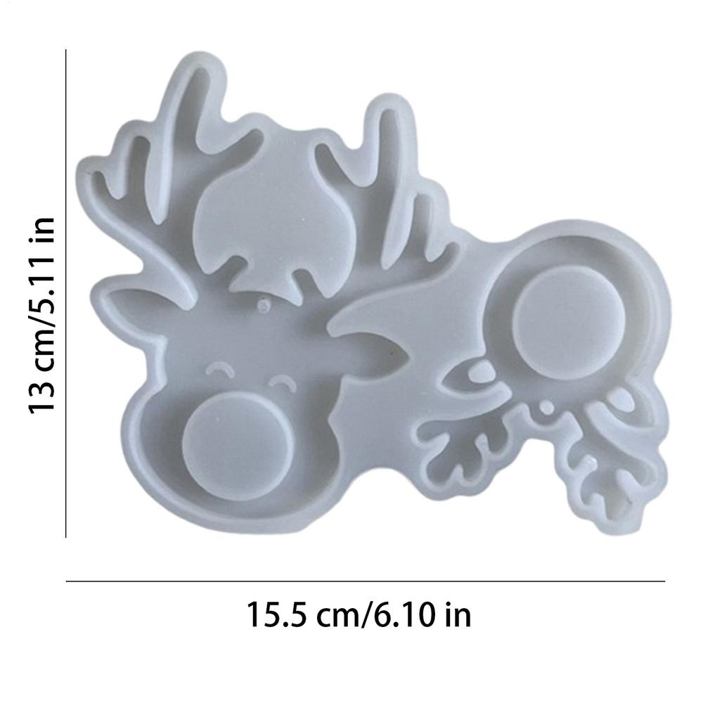 

Рождественский лось подвесной силиконовый молд орнамент олень брелок гипсовый молд для заливки подвеска лось гипсовая форма украшение для рождественской елки белый