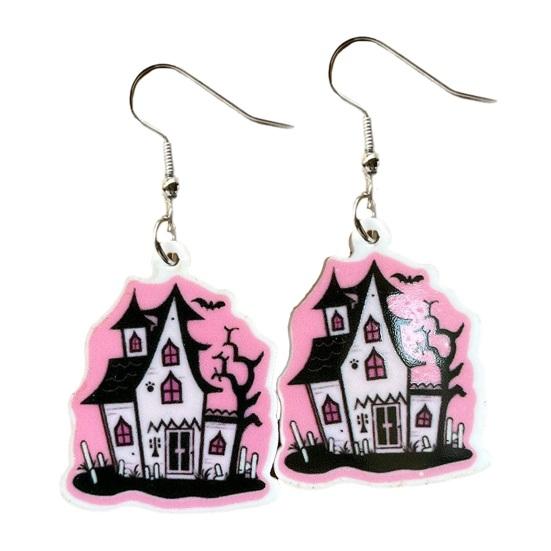 Orecchini Pendenti A Goccia Per Halloween A Forma Di Pipistrello – Leggeri In Acrilico Glitterato, Dimensioni 3x4,5 Cm, Gioielli Originali Per Donne E Ragazze, Regalo Spaventosamente Carino