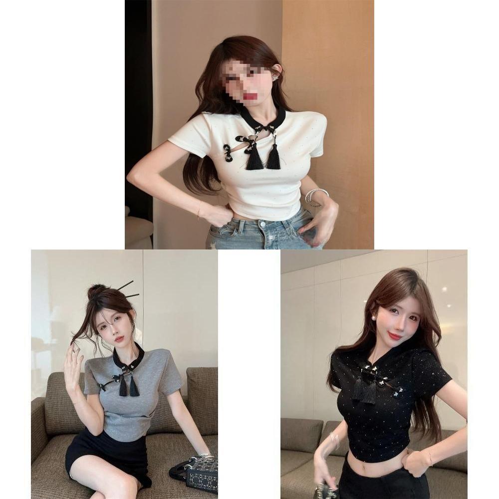 Summer Chinese Style T Shirt With Embroidery And Sleeveless Design For Womens Fashion
