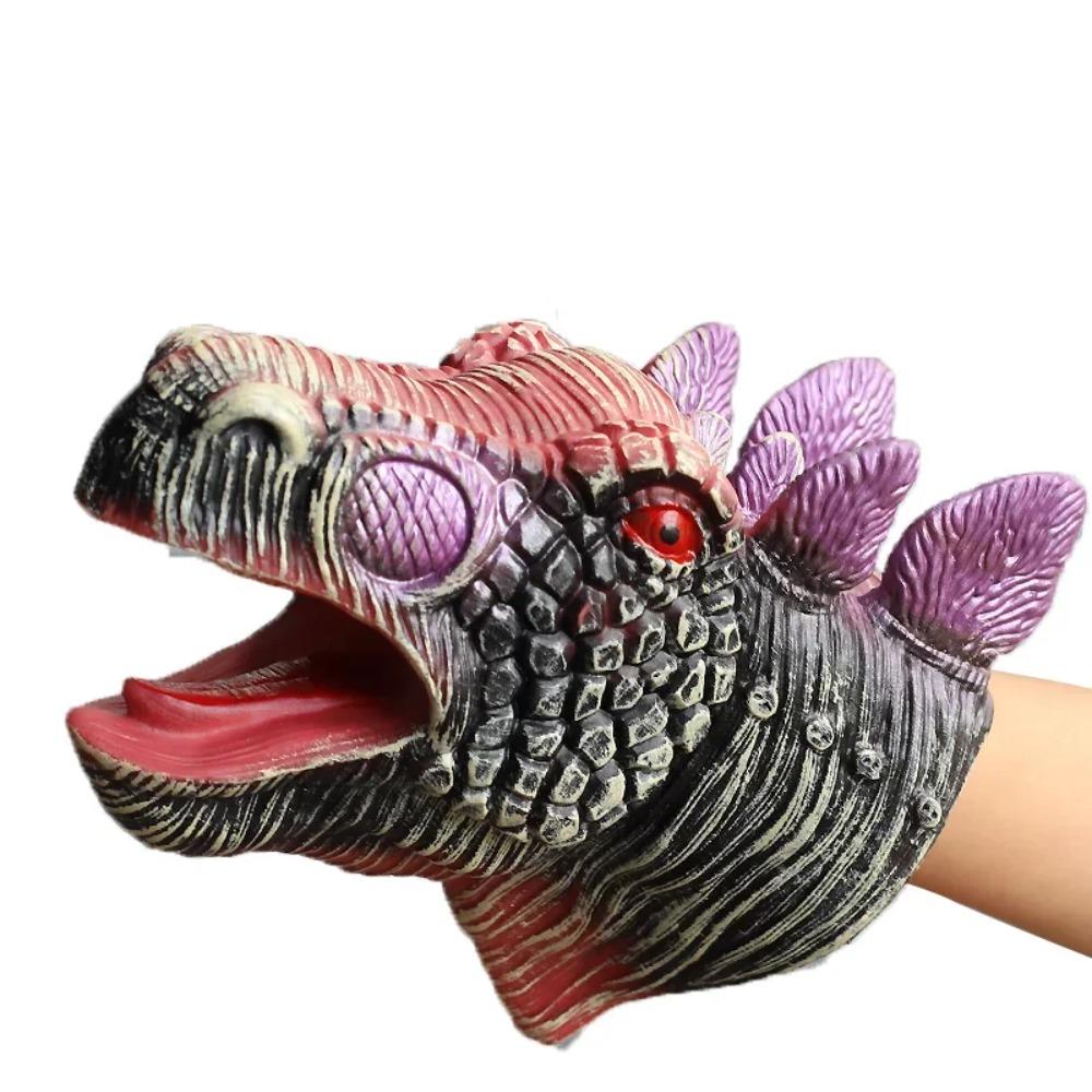 Handpoppen Dinosauruskop Model Speelgoed T-Rex Dino Jura Haai Tijger Park Poppen Dinosaurussen Werelden Zacht Pluche Speelgoed voor Jongens Kinderen Cadeaus