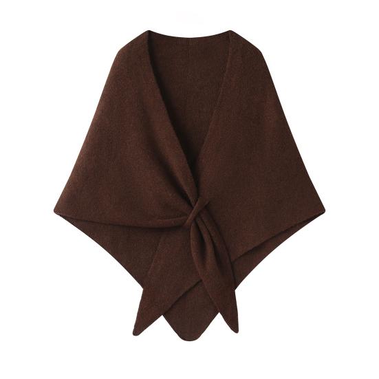 Women Knitted Shawl Wrap Scarf Solid Color Comfortable Cardigan Cape Imitation Cashmere Shoulder Tops Sweater