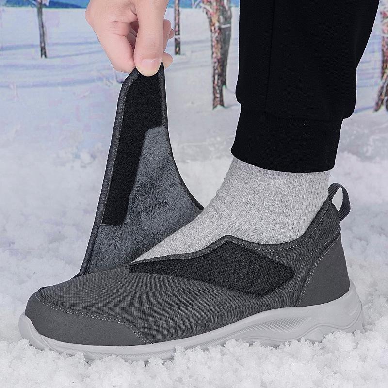Men's Winter Velvet Comfort Shoes - Wide Toe, Adjustable Fit for Swollen Feet