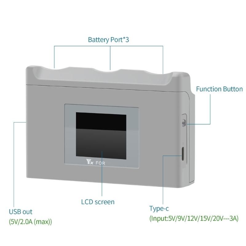 LCD Display Battery Charger 3Way Charging Hubs For Drones With Storage Charging And Fast Charging Capabilities