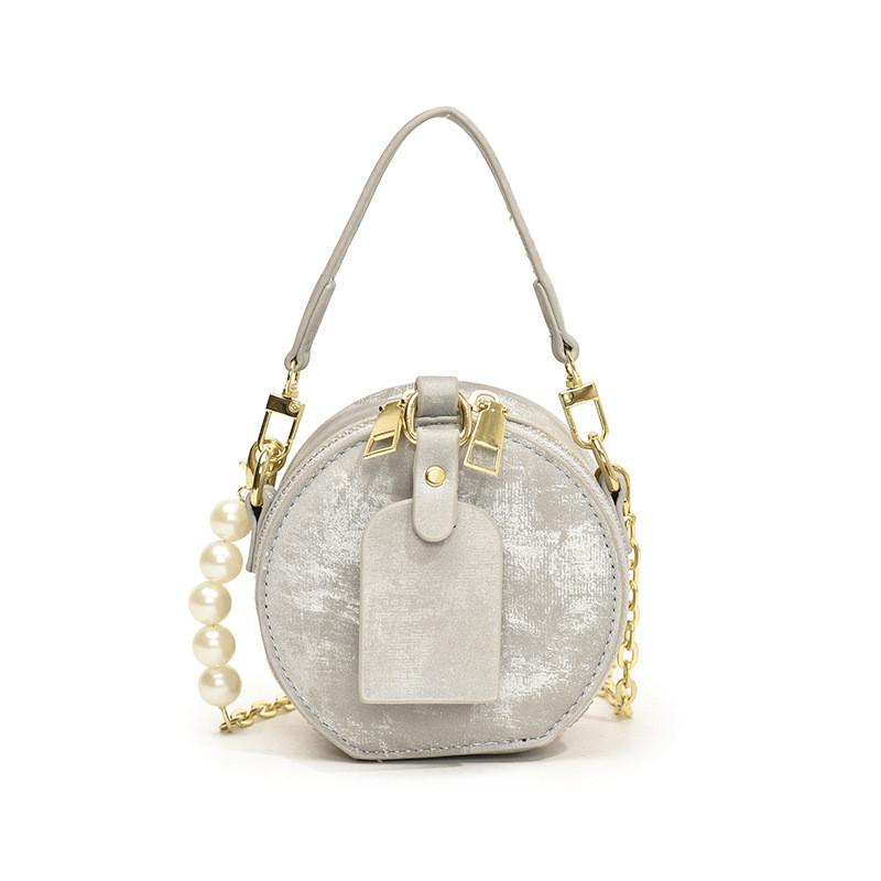Fashionable Mini Pearl Round Bag For Kids Stylish Chain Shoulder Bag In Various Colors