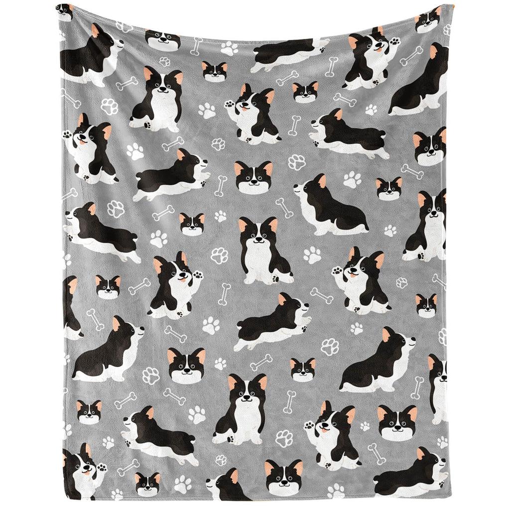 Cute Pet Dog Blanket Soft Lightweight Cozy Flannel Throw Blanket for Kids Lap Bedroom Sofa Couch Bed Travel Office Home Decor