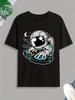 Astronaut Deejay Print T-Shirt, T-Shirt Für Männer, Lässiges Kurzarm-T-Shirt Für Sommer Frühling Herbst, Oberteile Als Geschenke