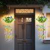Solar-Powered Waterproof Butterfly Vine Lights: Decorative Artificial Hanging Plants for Outdoor Garden & Balcony.