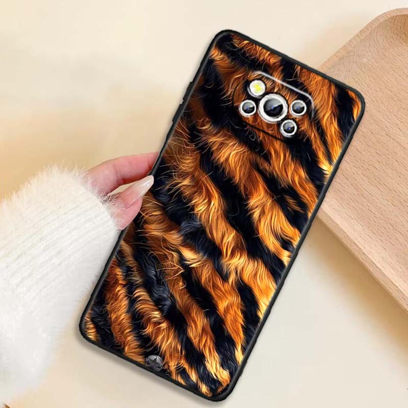 Luxurious leopard print pattern Phone Case For Xiaomi Mi Poco F3 F4 F5 F6 X3 X4 X5 X6 X7 M3 M4 M5 M6 M7 GT Pro 5G Black