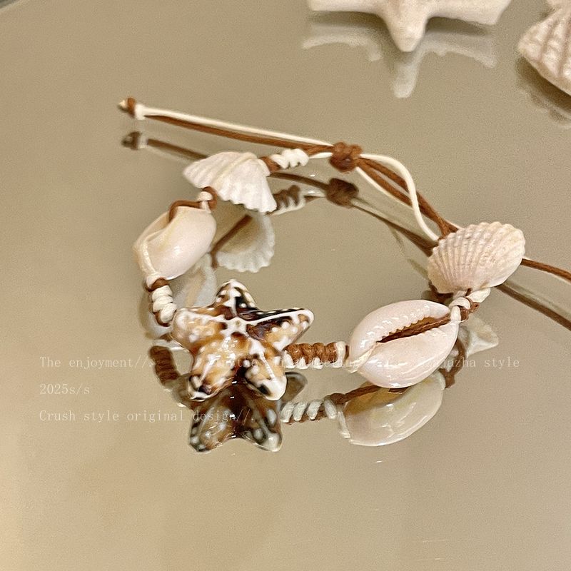 

Браслет из ракушек и бусин Женский Летний 2025 Новое поступление Браслет в стиле морского отдыха Дизайнерский аксессуар Браслет Starfish Bracelet