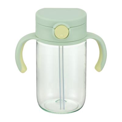 Richell Leak-Proof, Easy-to-Wash Straw Mug, Green, 320ml, for Babies 7 Months and Up. The Straw Is Positioned Towards the Front, Allowing for Easy Sip