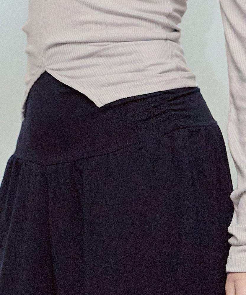 Debiweeo Fuzzy Wide Harem Pants Devi-B0089-Navy