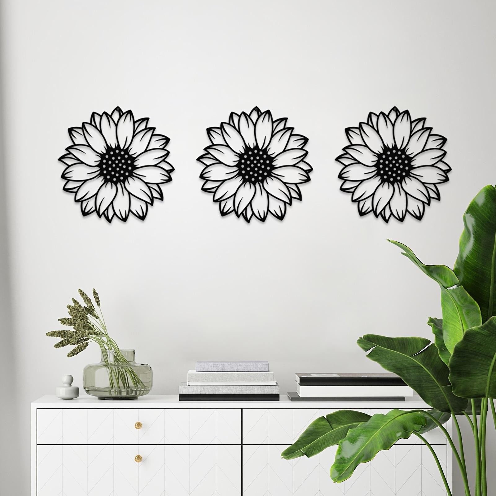 

Настенный декор с подсолнухами, металлические настенные рисунки с цветами, черные подсолнухи, украшение для дома для ванной комнаты, фермерского дома, гостиной, кухни, дома