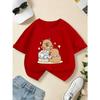 European sizes Children's Summer Short-Sleeve T-Shirt, Cartoon Print Top for Girls, Featuring a Cute Design, Suitable for Outings and Daily