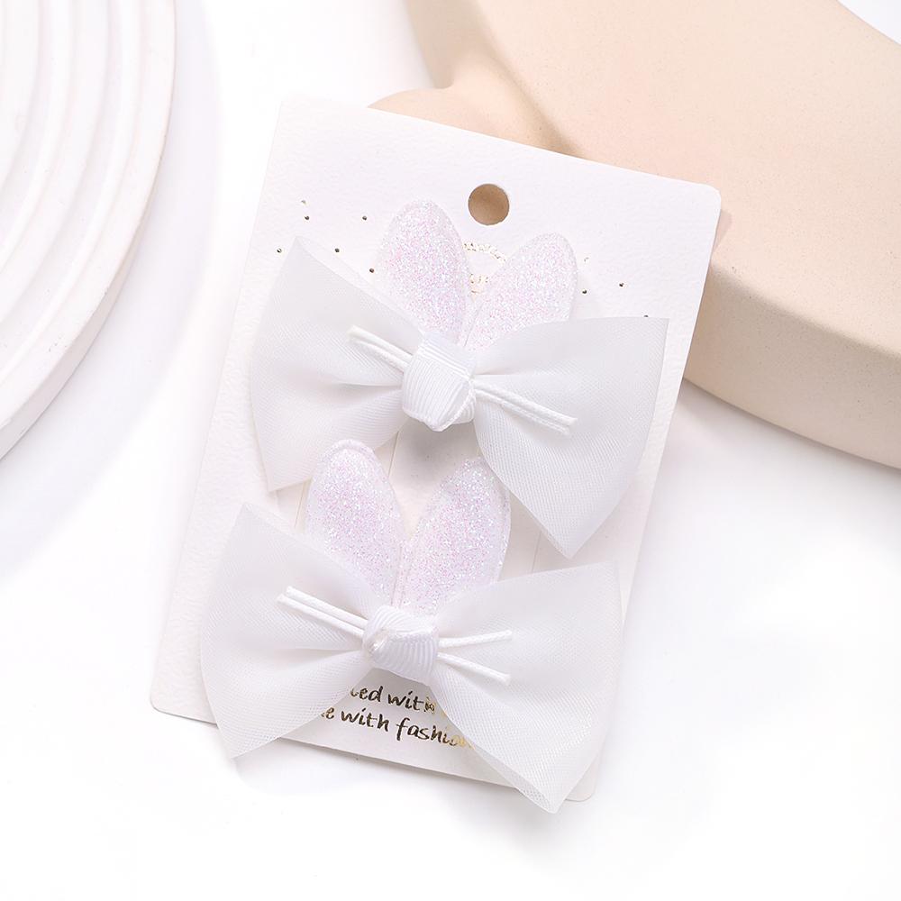 2pcs/set Lovely Bow Hairpins Solid Color Gauze Bows Clip for Kids Sweet Soft Hair Clips Pink Princess Girls Hair Accessories