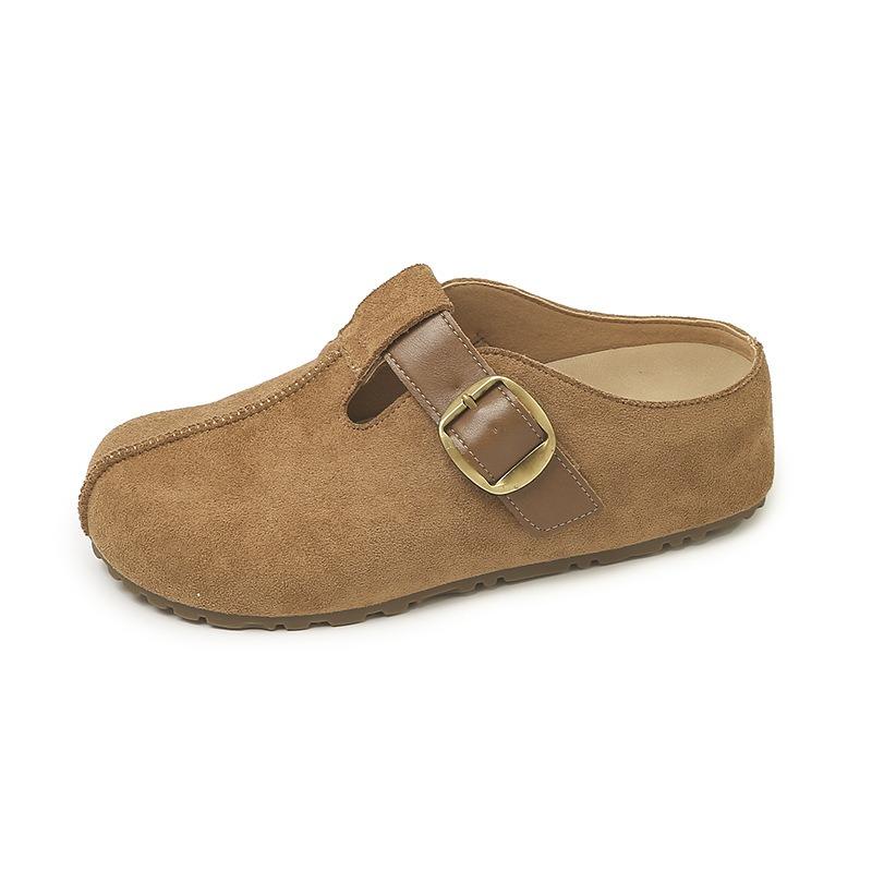 Inner heightening bag head half drag women's summer new retro outer wear Boken half tray shoes one pedal lazy sandals