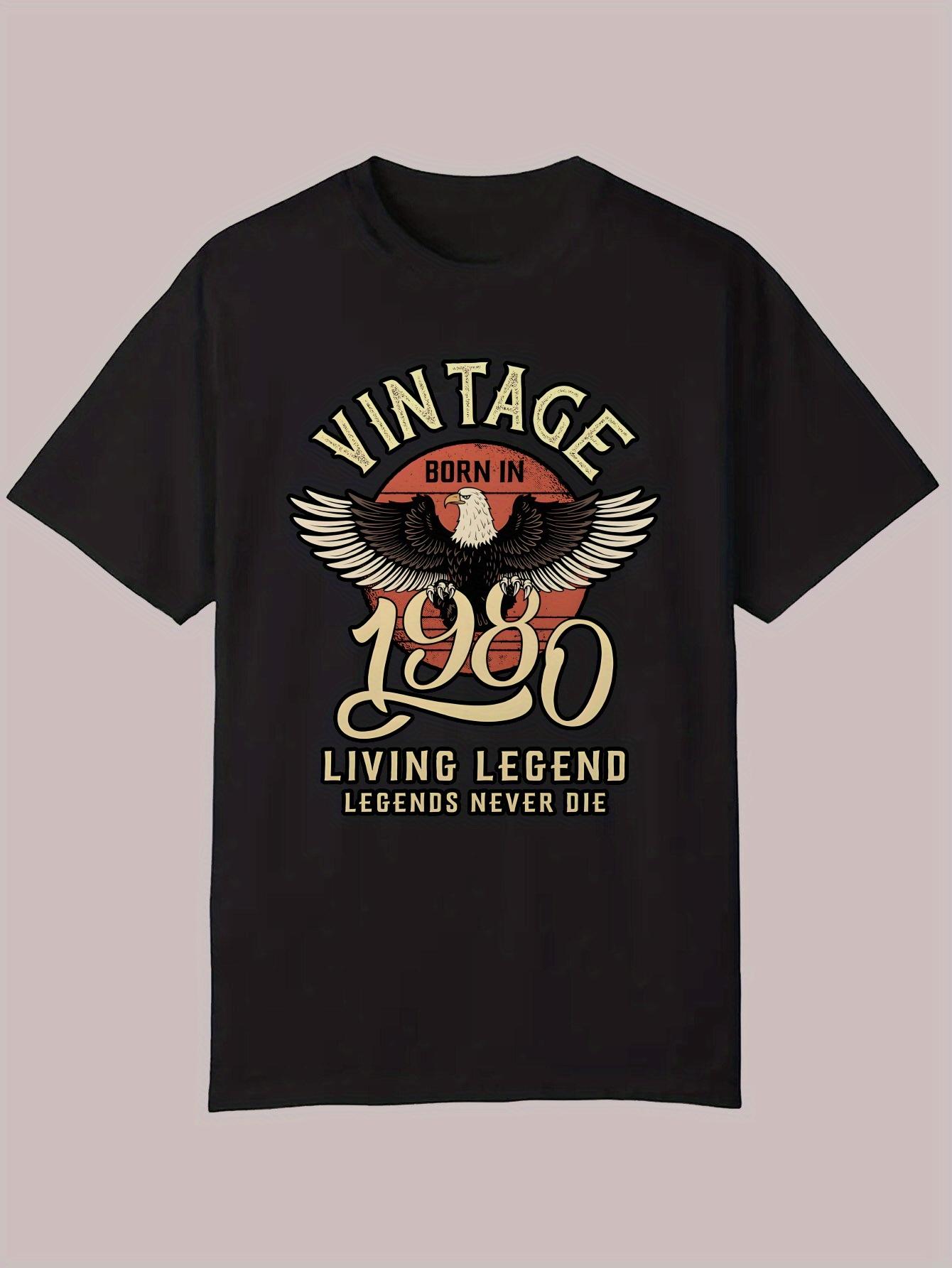 Vintage 1980 Graphic T-shirt - Born in 1980 L
