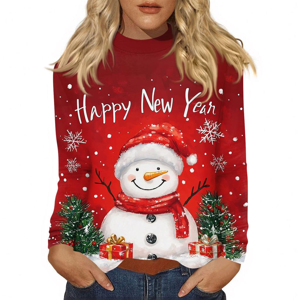 Cămăși de toamnă casual cu mânecă lungă Hanorac cu imprimeu vintage Pulover cu gât înalt