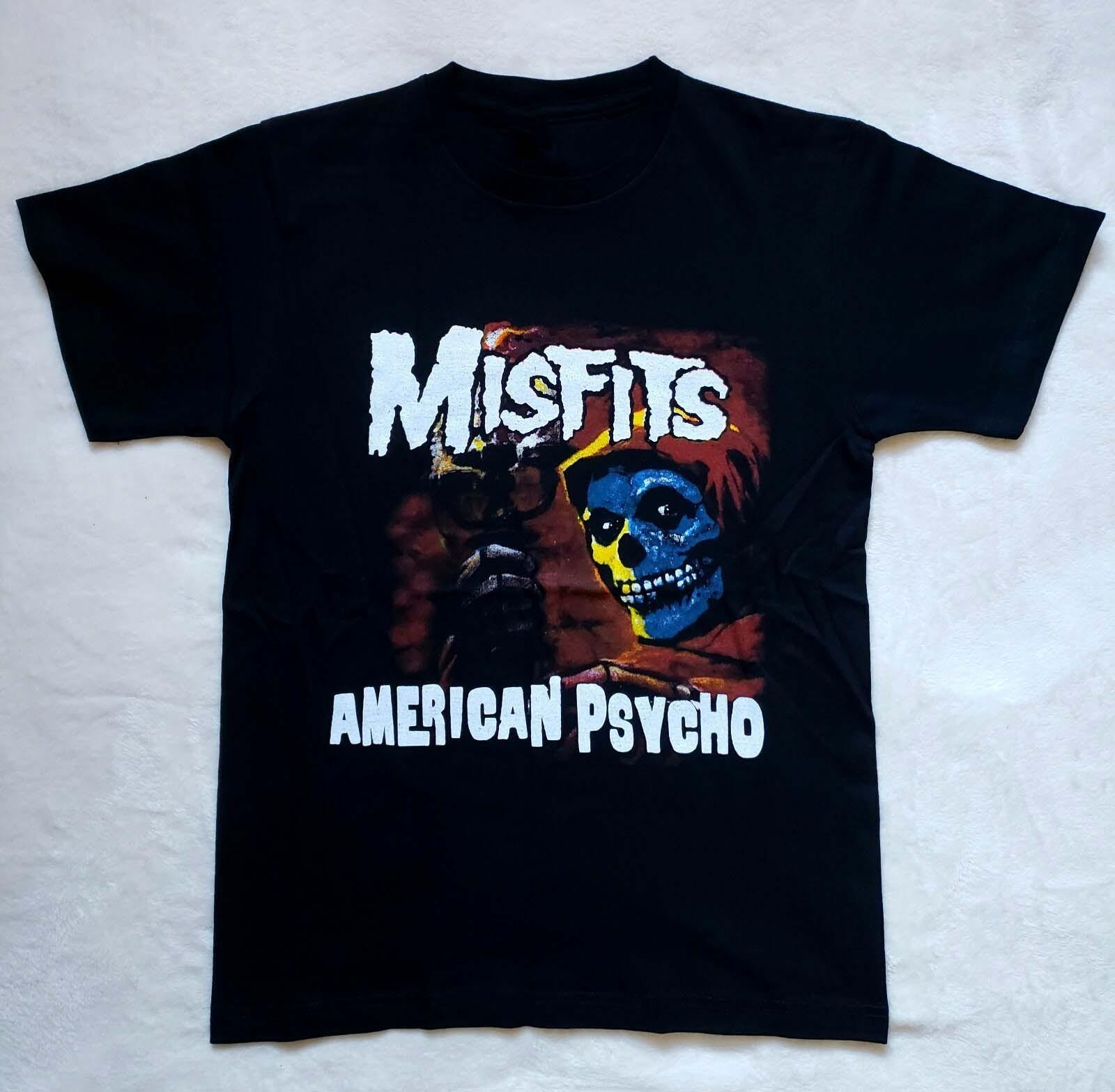 The Misfits band American Psycho Album Heavy Cotton Black All Size Shirt TU535 S