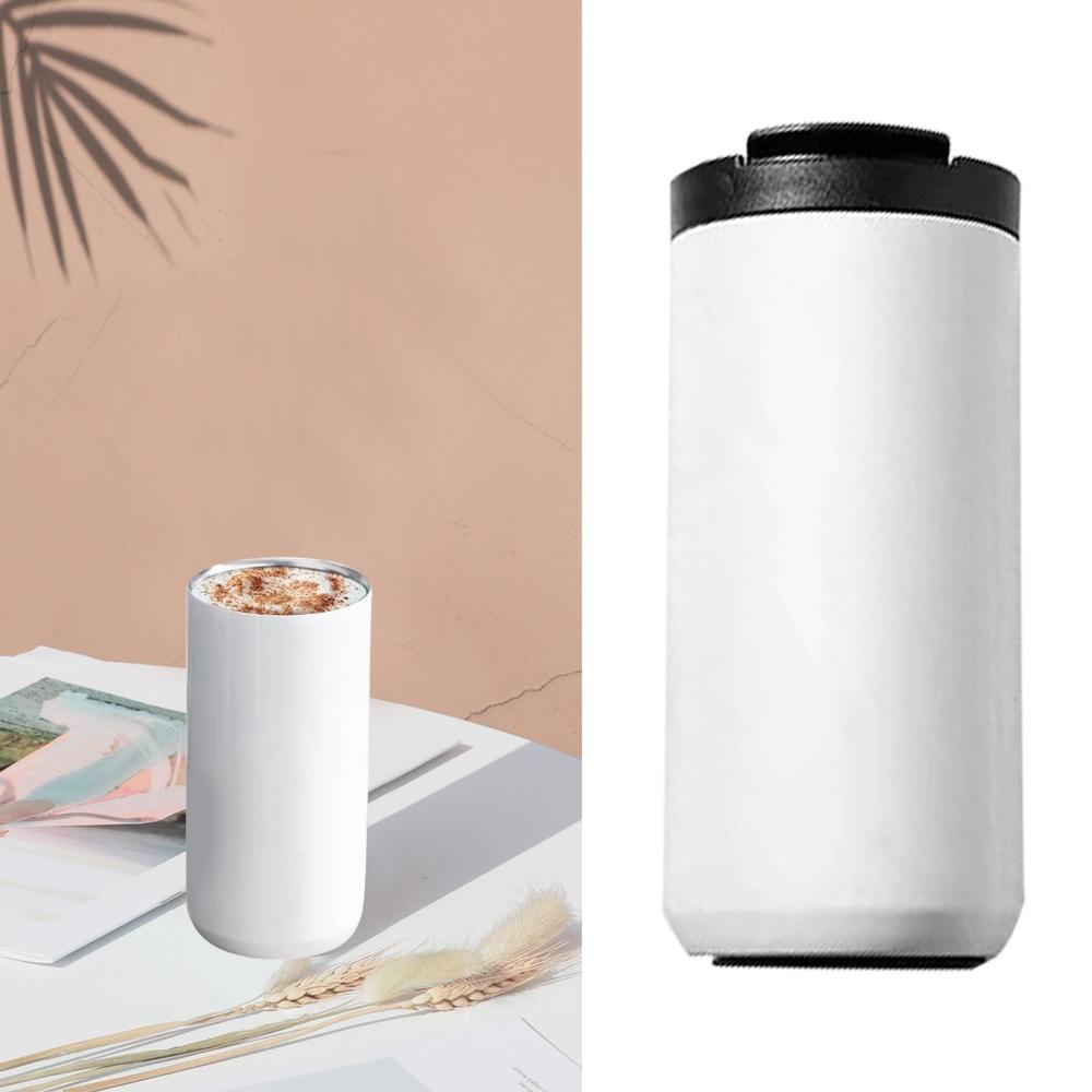 Lrustless Steel Metal Tumbler Vacuum Insulated Thermal Bottle Heat‑preserving Cup  Hiking Use белый