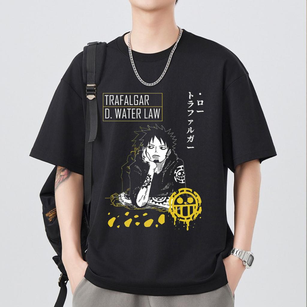 One Piece Anime T-Shirt Unisex Damen Baumwolle Kurzarm T-Shirts Sommer Luffy Zoro Sanji Grafikdruck Streetwear Lässig Yk