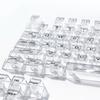 132Keys Transparent Keycaps 10mm Profile Keycap Set for Mechanical Keyboards with Color Lighting Side/Top Print