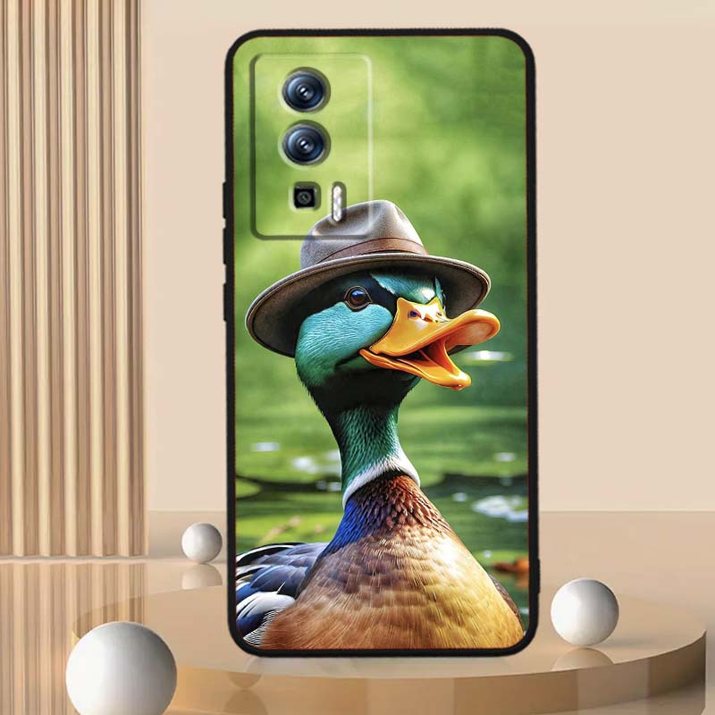 Cartoon Anime Duck Pattern Phone Case For Xiaomi Redmi 12 13C 12C 13 10C 9T A2 9A 9C 7A Note 10S 8T 10 9 8 Pro 4G 5G Black