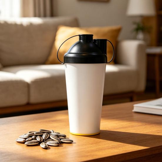Sunflower Seeds Snack Cup Portable Shell Separator for Car Cup Holder Double Layer Snack Nut Waste Container for Travel