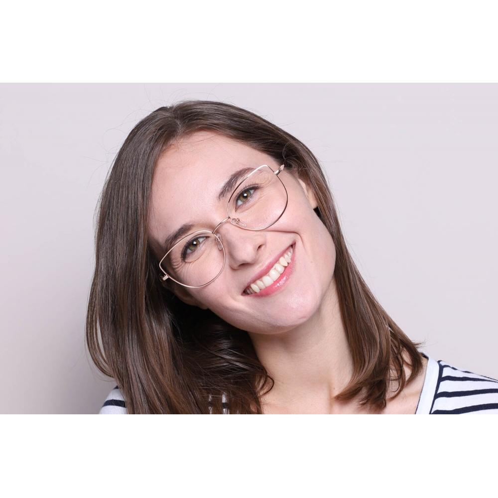 Full Rim Cat Eye Shiny Rose Gold Smartbuy Collection Sammie L119f Fashion Women Eyeglasses