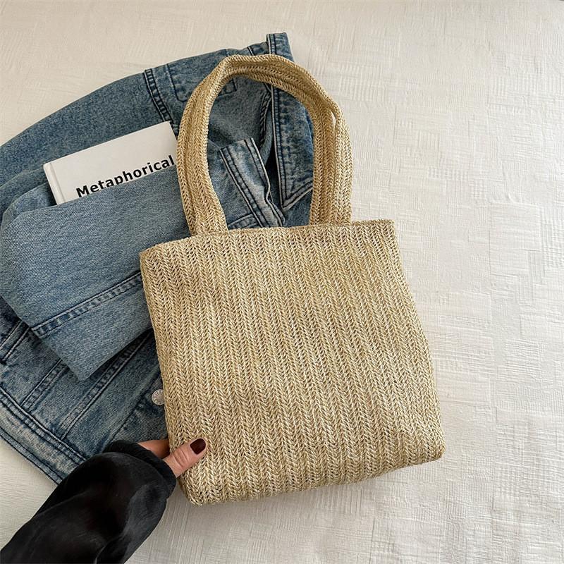Stylish Woven Oversized Street Style Tote Bag 2024 Spring New All-match Shoulder Bag Korean Ins Bag