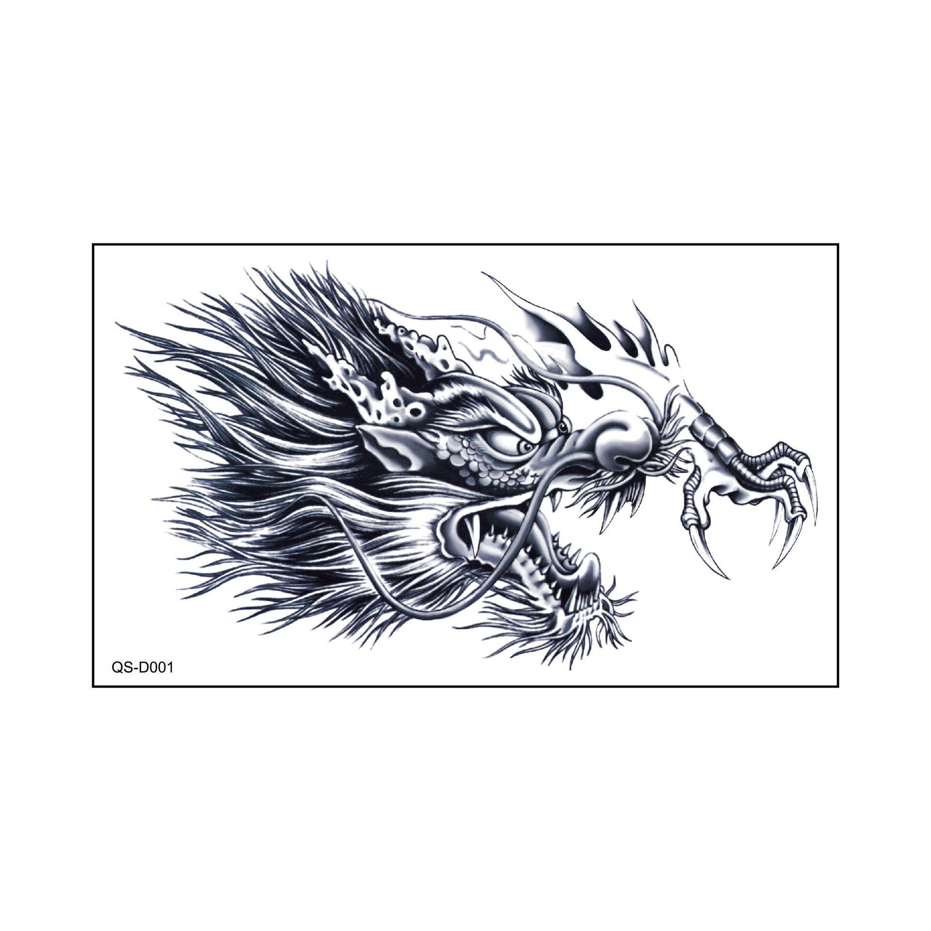 

Наклейки с татуировкой дракона: Дизайны через плечо, на грудь и с большим рукавом для мужчин и женщин 31.5x19 cm