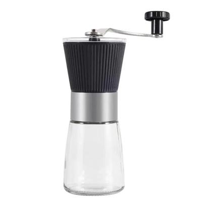 Portable, 160ml Capacity Ceramic Coffee Mill with Adjustable Coarseness, Transparent Cover for Viewing Inside, Perfect for Travel, Camping, Office,