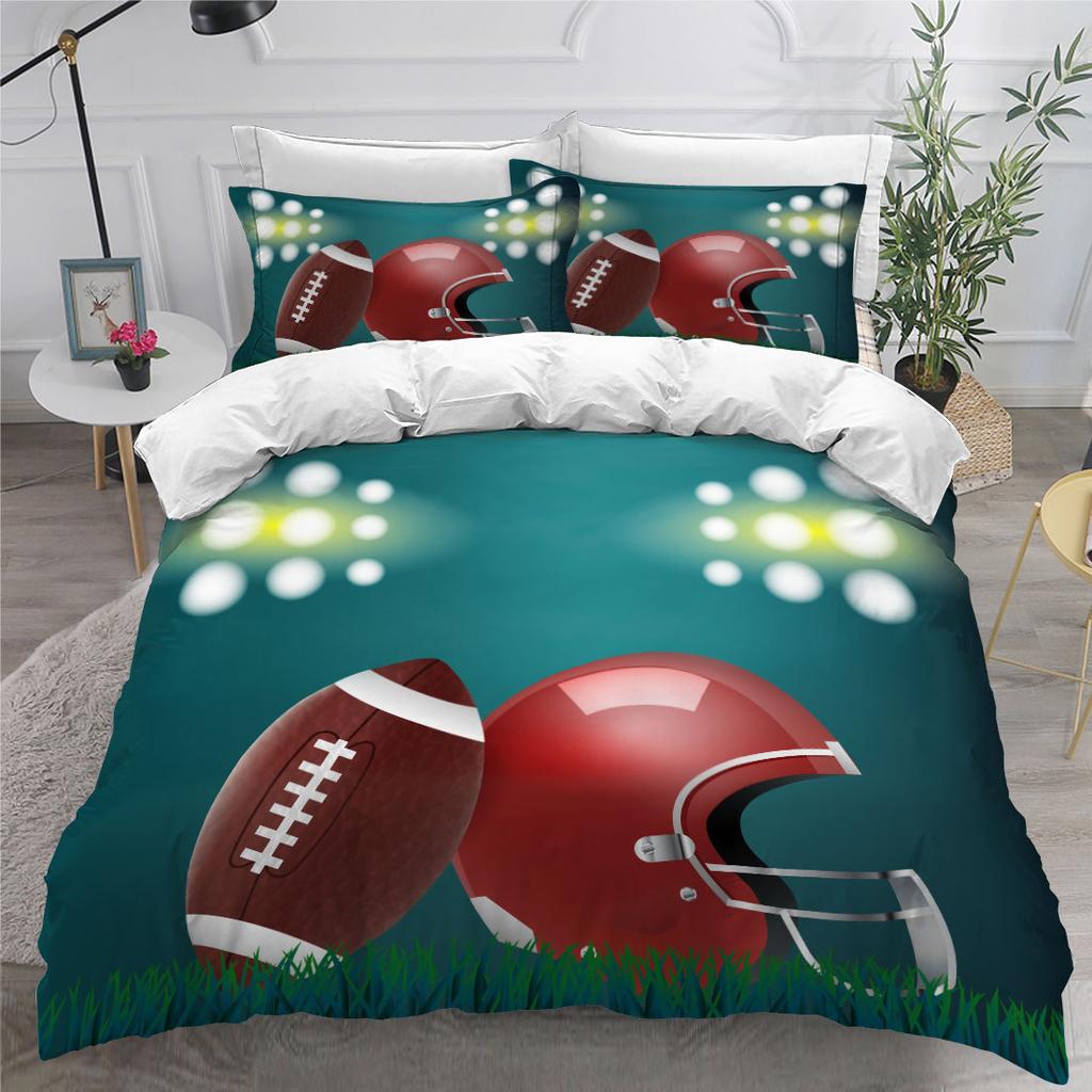 Rugby American Football Home Textile Digital Printing Three-Piece Bedset Bedset