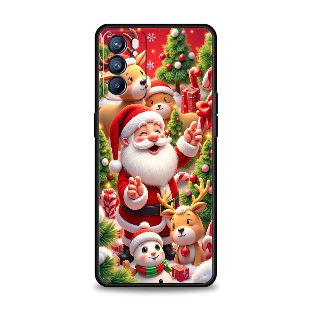 New Year Christmas Phone Case For Oppo Reno 13 12 11 10 7 F Find X5 X6 A98 A80 A79 A78 A57 A54 A31 A17 Pro 5G Soft TPU Cover Bag