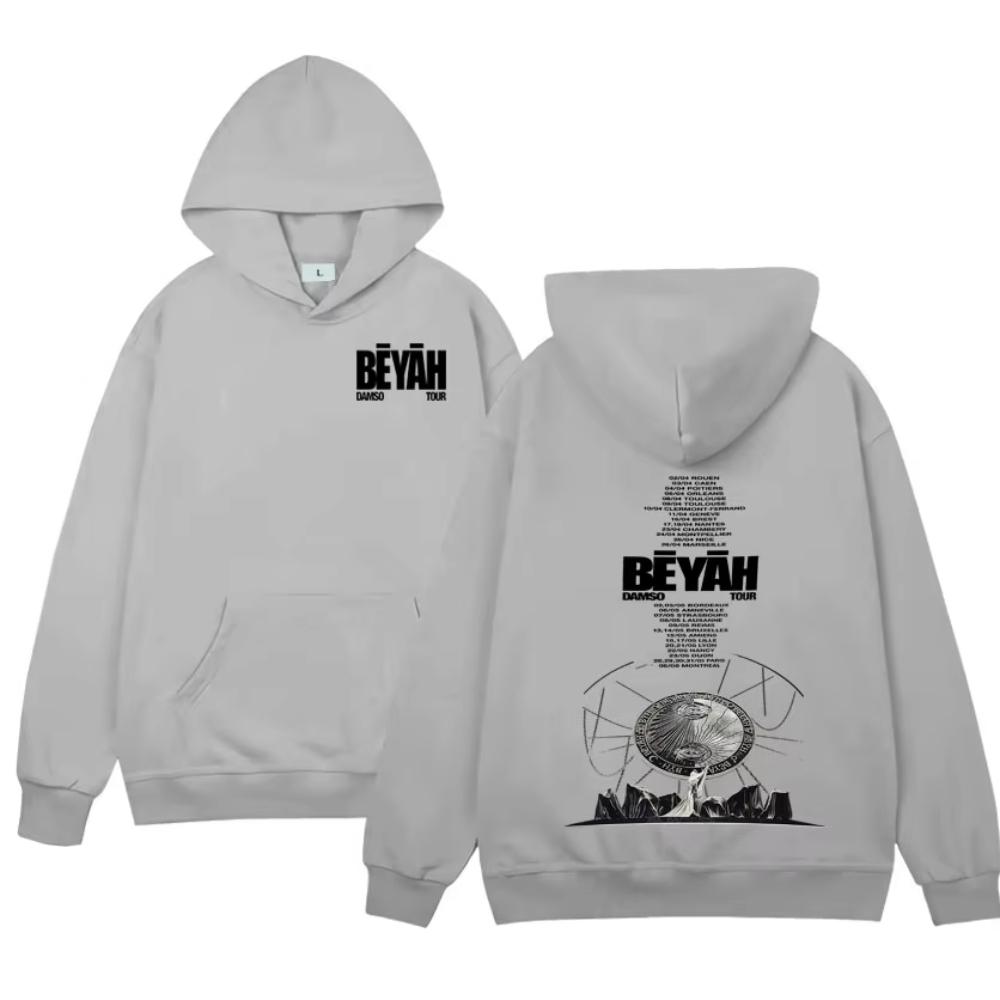 Sänger Damso Tour Beyah Album Harajuku Hoodies Oversized Frühling Herbst Kleidung Herren Damen Kleidung