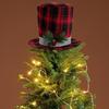 Classical Black or Red Christmas Tree Crowns Decoration Efficient Fabric Design Elevates Seasonal Celebration Style
