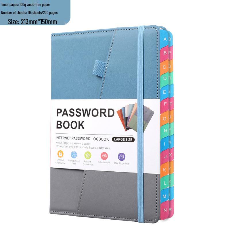 A5 Password-Protected Notebook for Website & Contact Management
