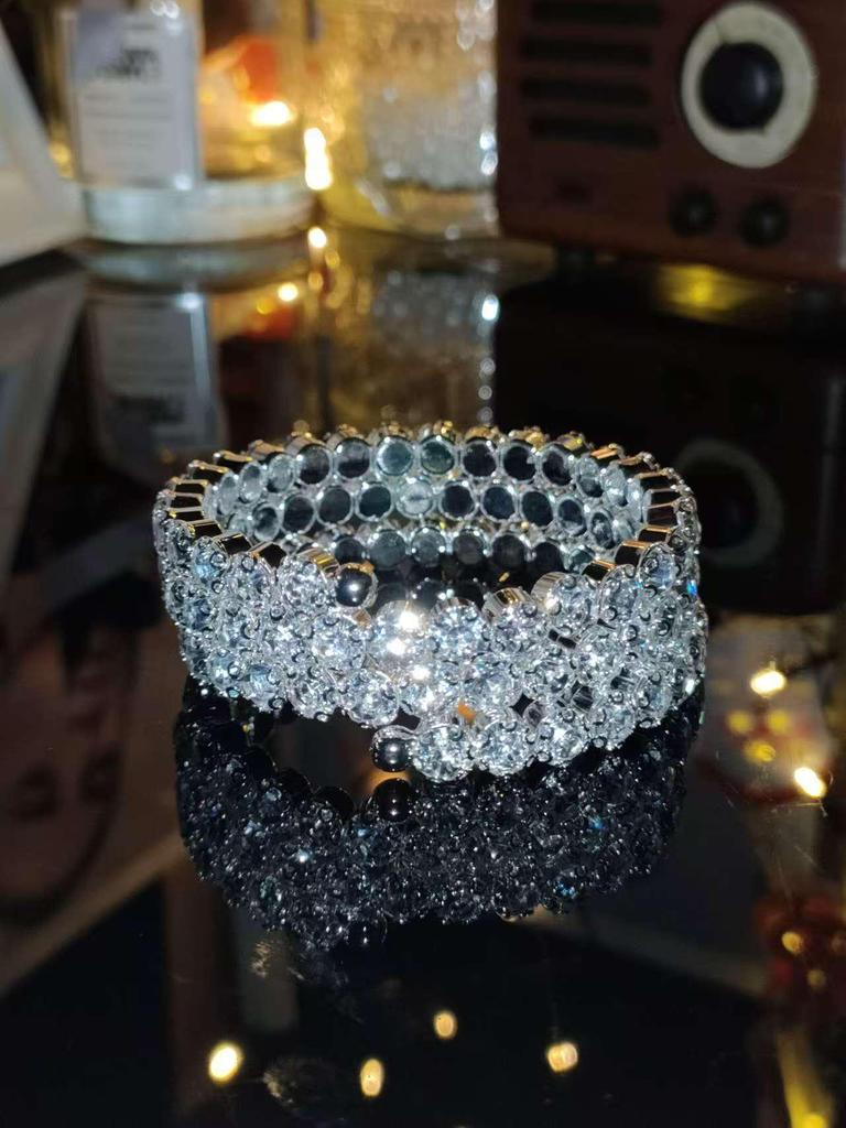 Townka Rhinestone Bracelet: Elegant Multilayer Design for Women, Perfect for Latin, Ballroom, or Belly Dance.