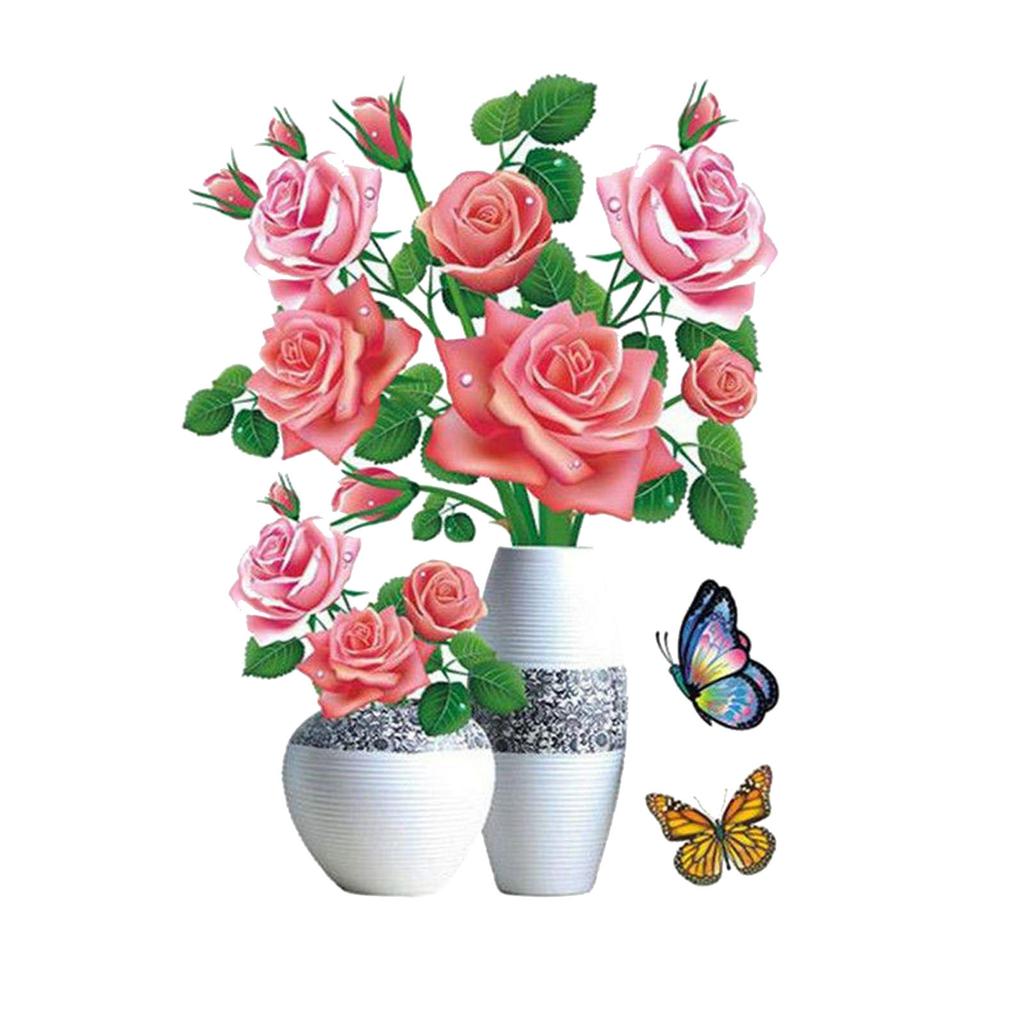DIY Plant Vase 3D Stereo Stickers Self-Adhesive Sticker Refrigerator Sticker Window & Wall Sticker