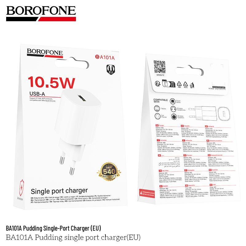 

**BOROFONE EU Single-Port USB Charger With Cable Set** EU Standard