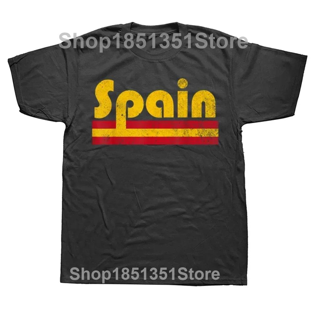 Funny Spain Heartbeat Flag T Shirts Summer Style Graphic Cotton Streetwear Short Sleeve Birthday Gifts T-shirt Clothing