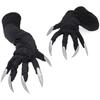 Nails For Women Black Silver Fancy Props Halloween Cosplay Gloves Witch Cosplay Costume Mittens
